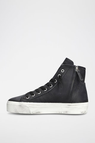 Baskets montantes en cuir - Noir