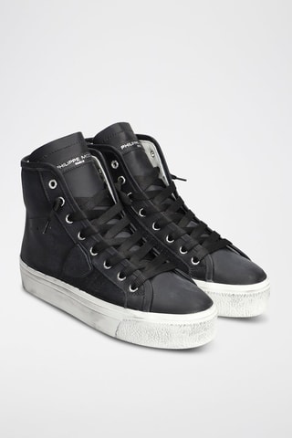 Baskets montantes en cuir - Noir