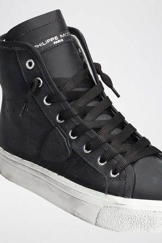 Baskets montantes en cuir - Noir