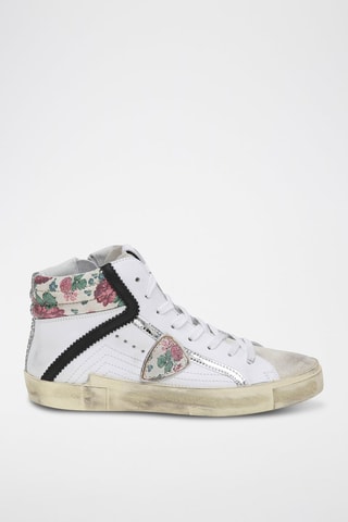 Baskets montantes en cuir - Blanc