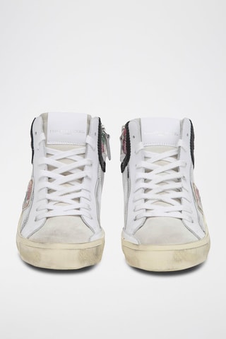 Baskets montantes en cuir - Blanc