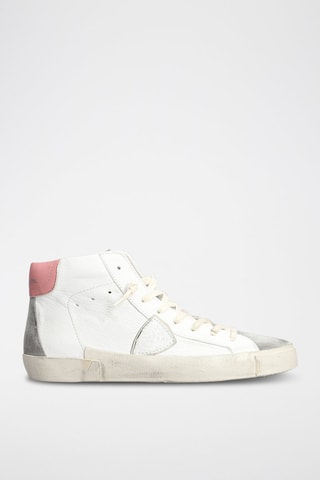 Baskets montantes en cuir - Blanc