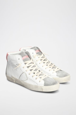 Baskets montantes en cuir - Blanc
