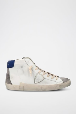 Baskets montantes en cuir - Blanc