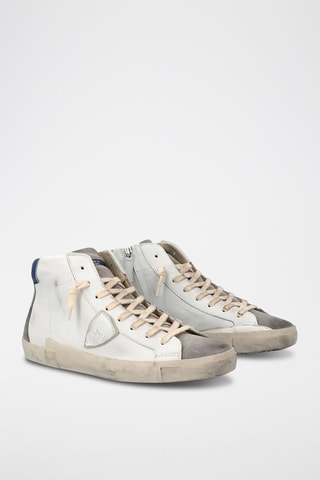 Baskets montantes en cuir - Blanc