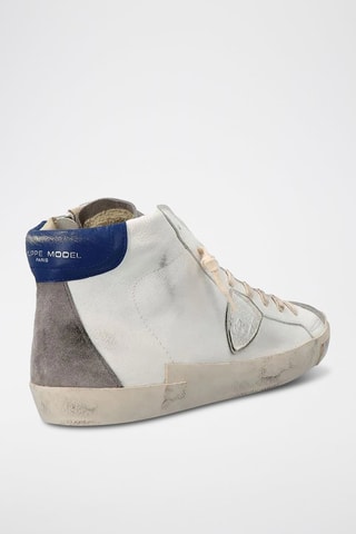 Baskets montantes en cuir - Blanc