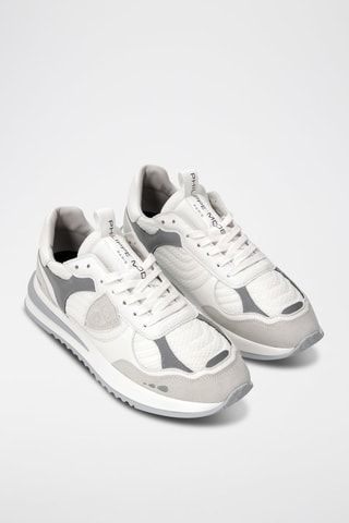 Baskets en cuir Olympique - Blanc et gris