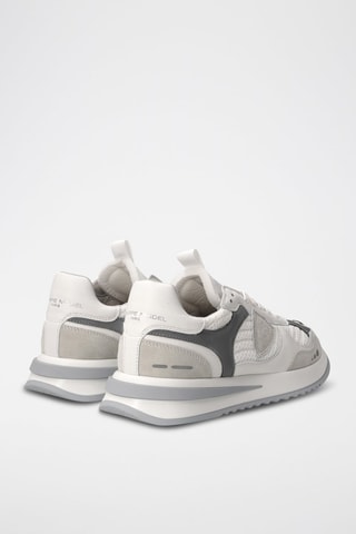 Baskets en cuir Olympique - Blanc et gris