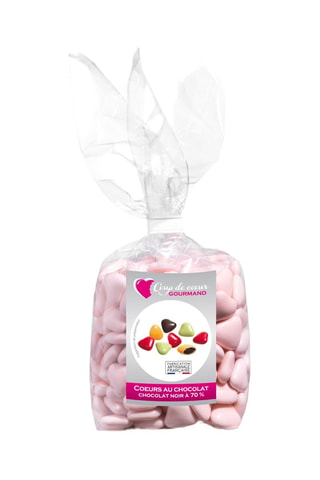 Cœurs choco 70% cacao - Rose - 220 g