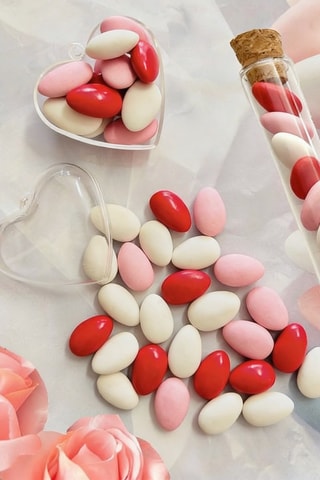 Dragées amande 40% - Blanc, rouge et rose - 500 g