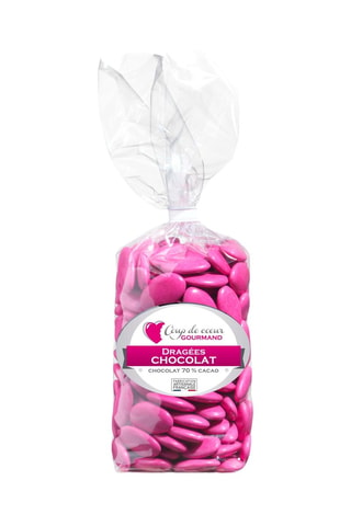 Dragée chocolat 70% cacao - Fuchsia - 500 g
