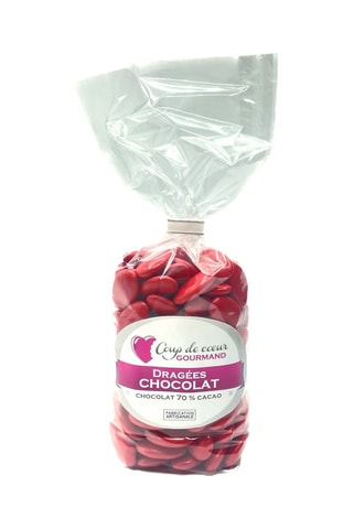 Dragée chocolat 70% cacao - Rouge - 500 g