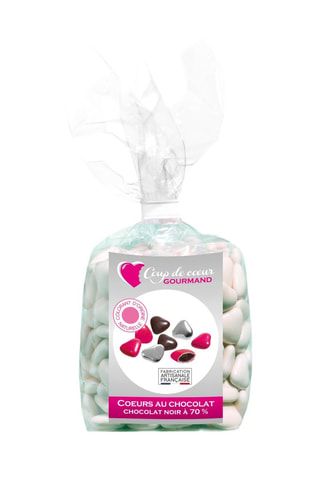 2 x Cœurs choco 70% cacao - Ivoire - 220 g