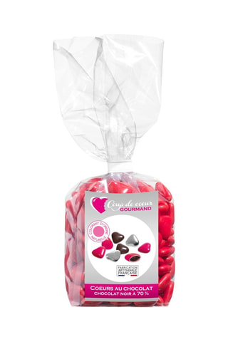 2 x Cœurs choco 70% cacao - Rouge - 220 g
