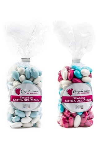 Dragée amande 28% - Multicolore - 500 g et Dragée amande 28% - Blanc et bleu - 500 g