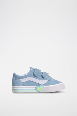Baskets en cuir Old Skool V Heart - Bleu clair - Vans