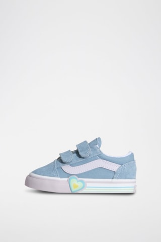 Baskets en cuir Old Skool V Heart - Bleu clair - Vans