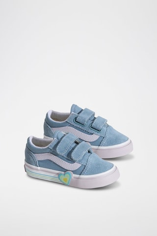 Baskets en cuir Old Skool V Heart - Bleu clair - Vans