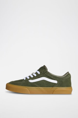 Baskets en cuir Rowley Classic - Vert foncé et blanc - Vans