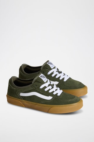 Baskets en cuir Rowley Classic - Vert foncé et blanc - Vans