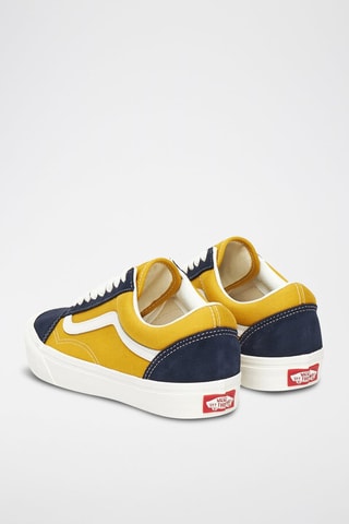 Baskets en cuir Old Skool - Jaune et bleu marine - Vans