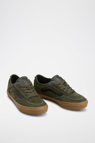 Chaussures de skateboard en nubuck Rowley - Vert foncé - Vans