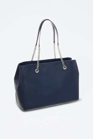 Leren Handtas Marineblauw