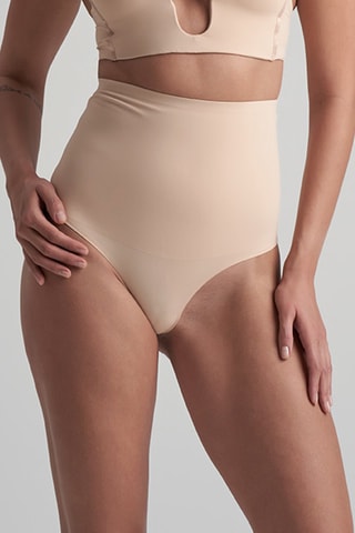 Corrigerende String Hoge Taille - Beige