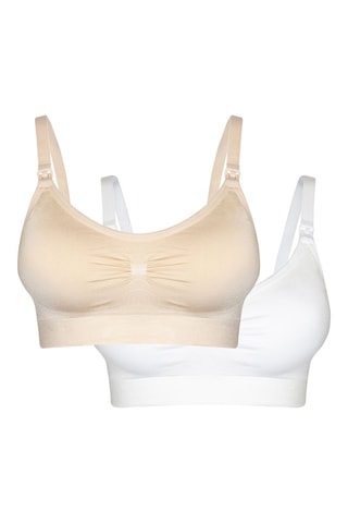 2 Bamboevezel Borstvoedingsbeha’s - Beige en Wit