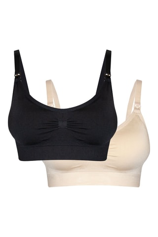 2 Bamboevezel Borstvoedingsbeha’s - Zwart en Beige