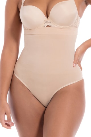 Bamboeviscose Afslankstring Hoge Taille -  Beige - Magic Body Fashion