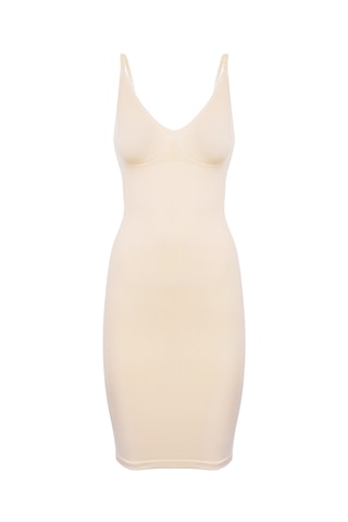 Nauwaansluitende Jurk - Beige - Magic Body Fashion