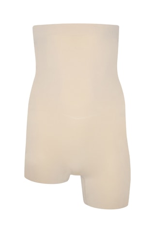 Asymmetrisch Wielrenbroekje Hoge Taille - Beige - Magic Body Fashion
