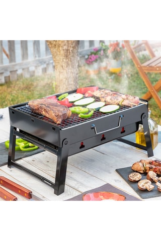 Mini Tafelbarbecue met Houtskool - Zwart