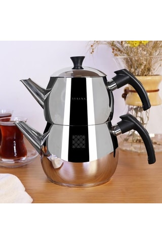 2 Roestvrijstalen Theepotten Serenk Modernist - 1 en 1,5 l