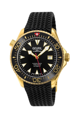 Relógio Sellita SW200 Swiss Automatic Movement em borracha - Preto e dourado