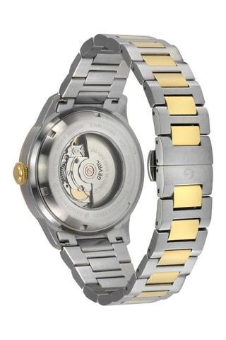 Relógio automático em couro Guggenheim Sellita SW200-1 Prateado e dourado