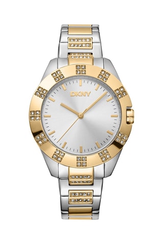 Reloj de cuarzo de acero Evening - Plateado y dorado