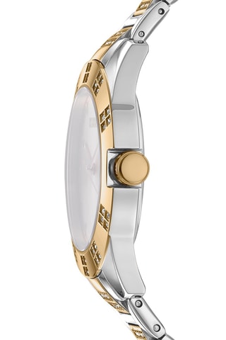 Reloj de cuarzo de acero Evening - Plateado y dorado