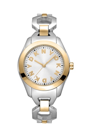 Reloj de cuarzo de acero Logo - Plateado y dorado