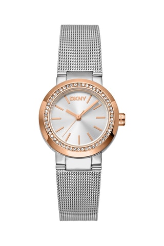 Reloj de cuarzo de acero - Plateado y rosa dorado