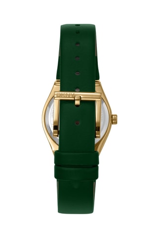 Reloj de cuarzo de piel - Verde y dorado