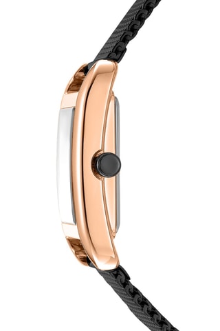 Reloj de cuarzo de acero - Negro y dorado