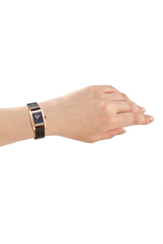 Reloj de cuarzo de acero - Negro y dorado