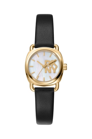 Reloj de cuarzo de piel - Negro y dorado