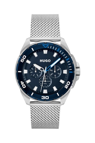 Montre à quartz en acier - Argenté et bleu marine