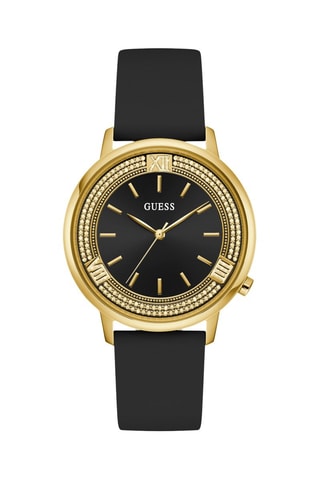 Montre à quartz en silicone - Noir et doré