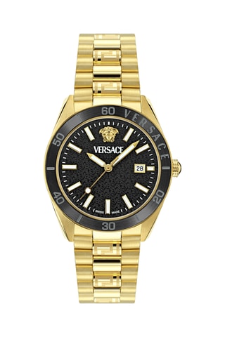 Montre à quartz en acier - Doré et noir