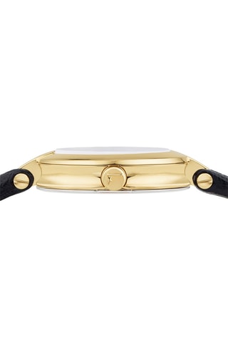 Montre à quartz en cuir - Noir et doré