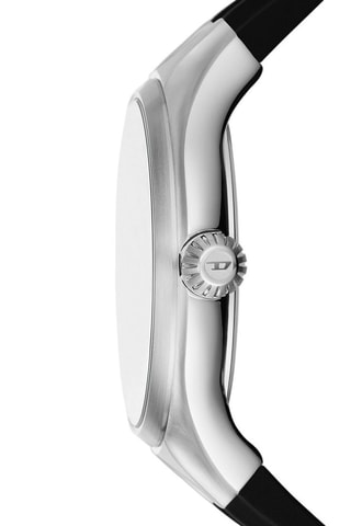 Montre à quartz en silicone - Noir et argenté